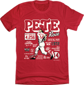 Pete Rose Career Stats Red Tee